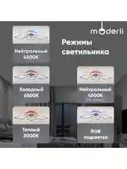 Хром люстра потолочная светодиодная Moderli  Zita