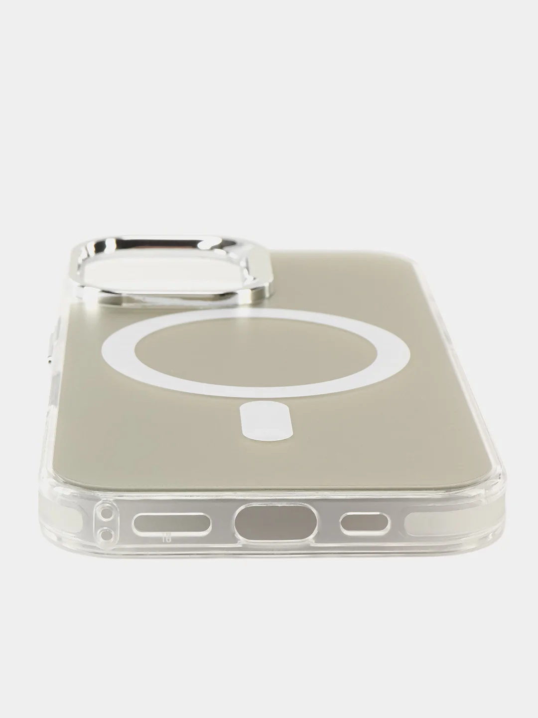 Серебряный чехол с магнитом на iPhone  16, 16 Pro, 16 Plus, 16 Pro Max