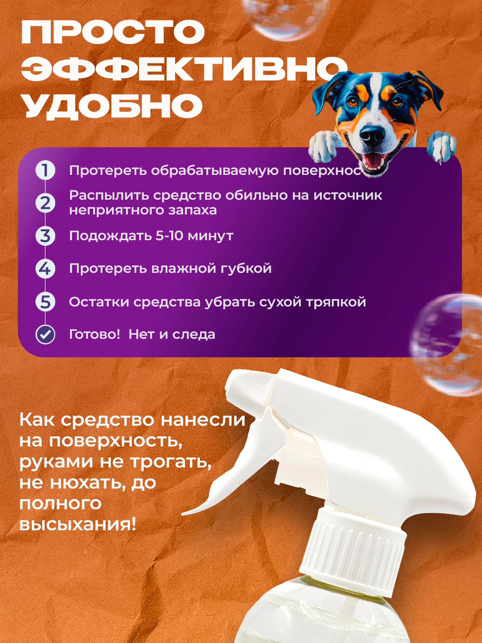 Спрей-нейтрализатор запаха мочи кошек и собак Мойхим, 500 мл