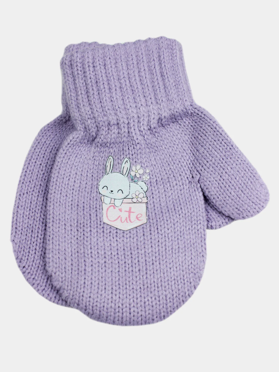 Лавандовый варежки детские, одинарные, 12,5 размер, 2-3 года