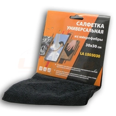 САЛФЕТКА МИКРОФИБРА 30Х30СМ, ЦВЕТ ЧЕРНЫЙ LAVITA