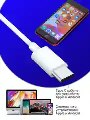 Кабель Type C - Type C, быстрая зарядка, 60W, Iphone, зарядный шнур, Android