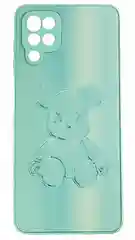 Салатовый накладка для Xiaomi Redmi 9C/10A, стекло с рисунком "Bear", защита камеры