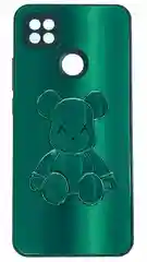 Зеленый накладка для Xiaomi Redmi 9C/10A, стекло с рисунком "Bear", защита камеры