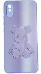 Накладка для Xiaomi Redmi 9A, стекло, с рисунком "Bear", защита камеры