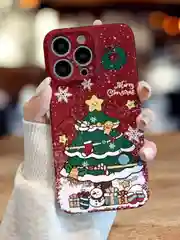 Чехол для iPhone 11 12 13 14 15 Pro Max XR Plus mini с принтом пластиковый новый год айфон