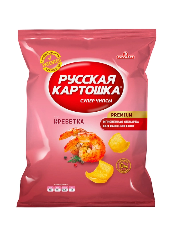Чипсы Русская картошка 50г со вкусом Креветки