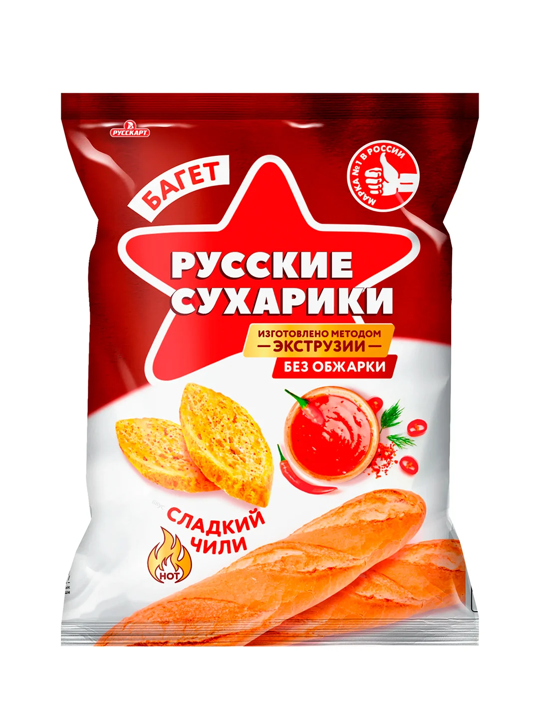 Русские сухарики 50г пшеничные со вкусом Сладкий чили