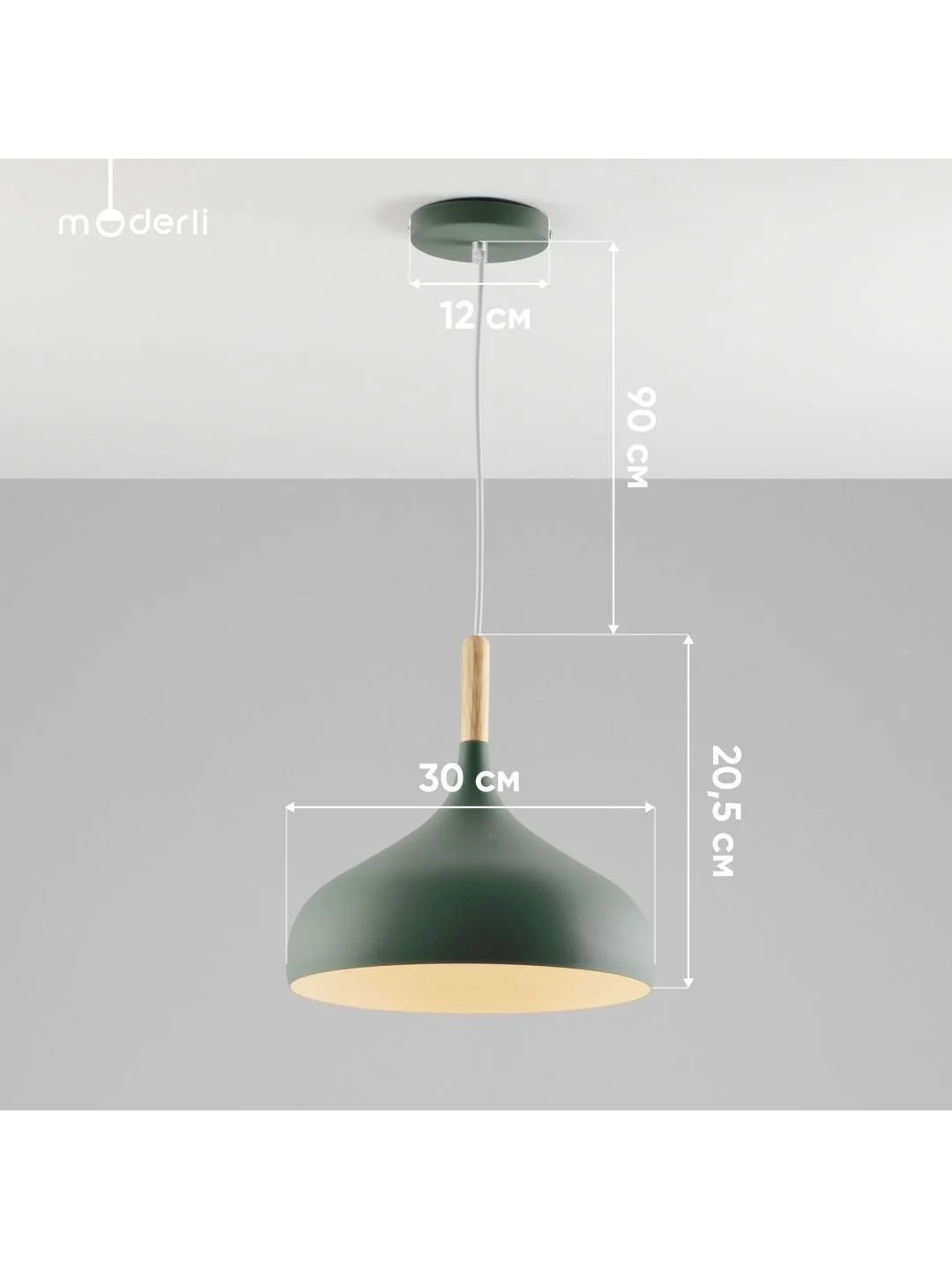 Зеленый подвесной светильник Moderli Eline1210