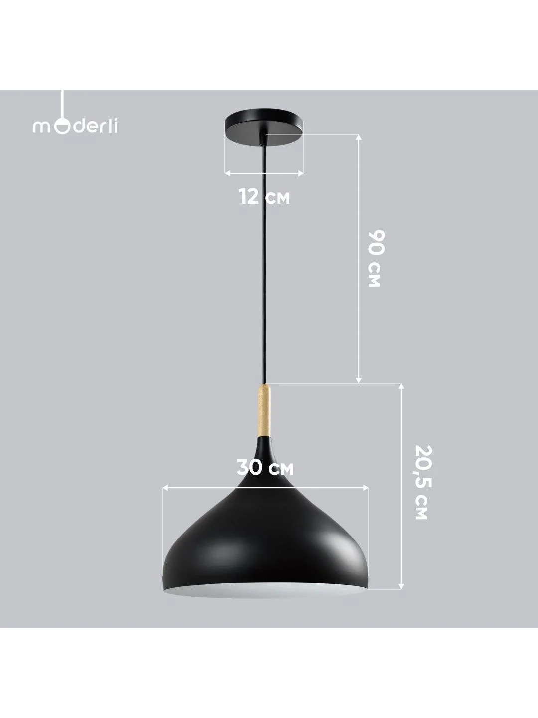 Черный подвесной светильник Moderli Eline1210