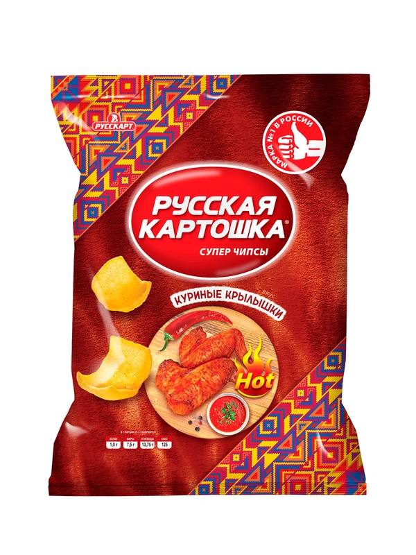 Чипсы Русская картошка 105г со вкусом Куриные крылышки