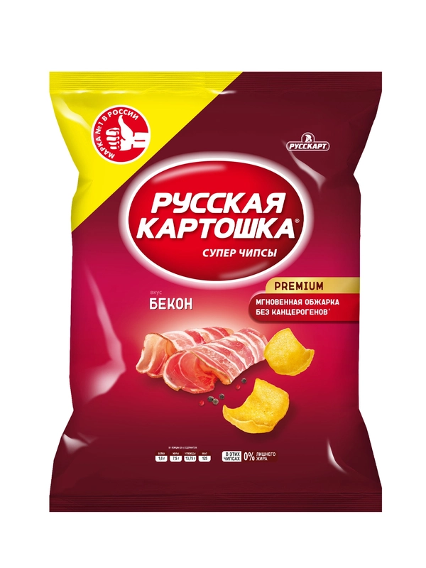 Чипсы Русская картошка 50г со вкусом Бекона