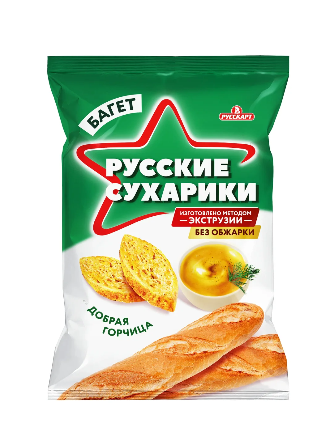 Русские сухарики 50г пшеничные со вкусом Горчица