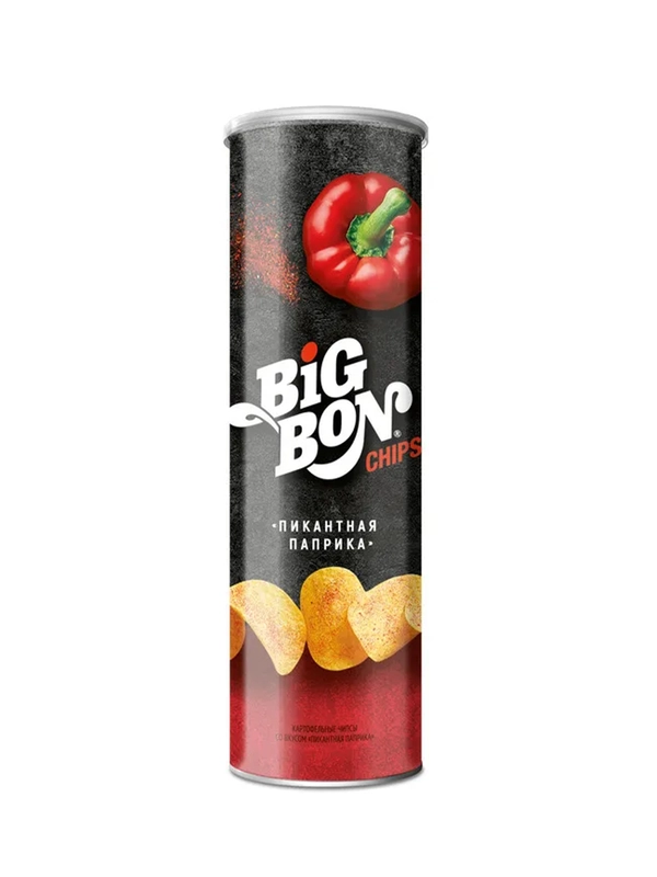 Картофельные чипсы со вкусом «Пикантная паприка». BIGBON, тубус. Масса нетто 130 г