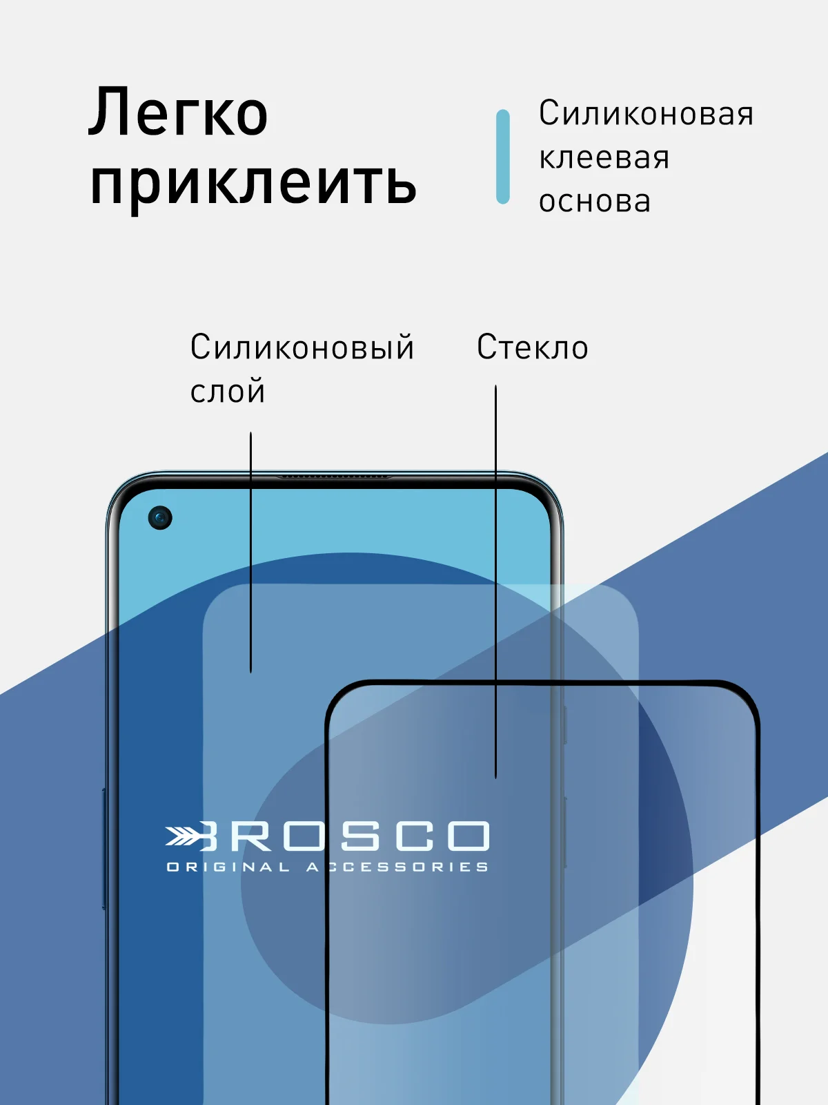 Стекло 1-2 шт для OnePlus 9, OnePlus 9R и OnePlus 8T защитное ROSCO с олеофобным покрытием