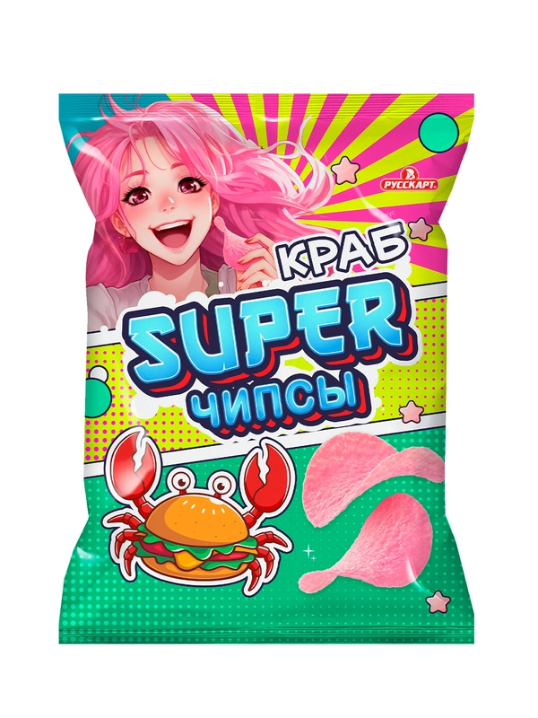 Super чипсы 70г со вкусом Краб
