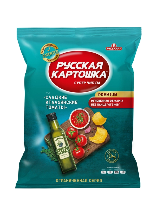 Чипсы Русская картошка 140г со вкусом Сладкие итальянские томаты