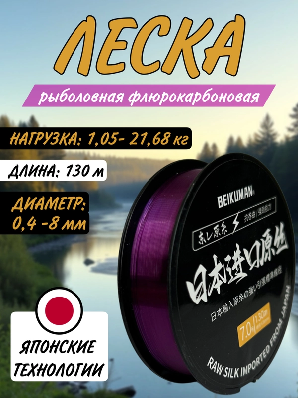 Леска рыболовная флюрокарбоновая
