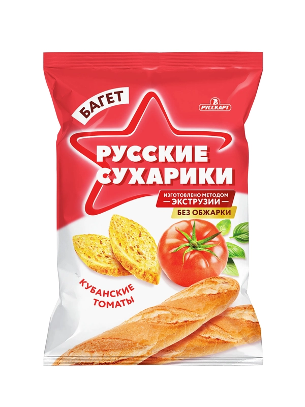 Русские сухарики 50г пшеничные со вкусом Томаты