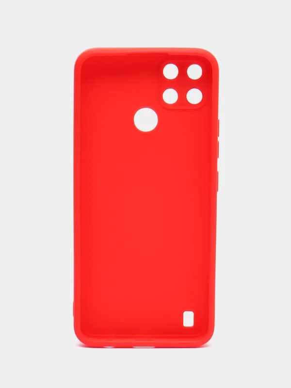 Красный чехол Realme C21Y / C25Y силиконовый с защитой камеры( Реалми С21У С25У )