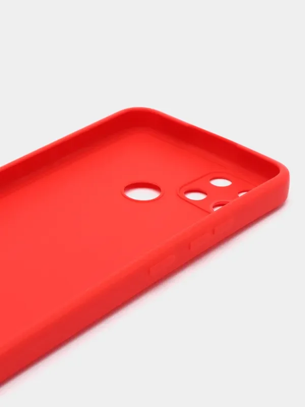 Красный чехол Realme C21Y / C25Y силиконовый с защитой камеры( Реалми С21У С25У )