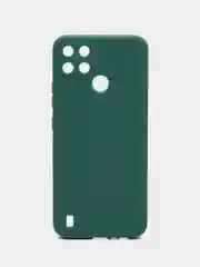 Тёмно-зелёный чехол Realme C21Y / C25Y силиконовый с защитой камеры( Реалми С21У С25У )