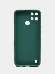 Тёмно-зелёный чехол Realme C21Y / C25Y силиконовый с защитой камеры( Реалми С21У С25У )