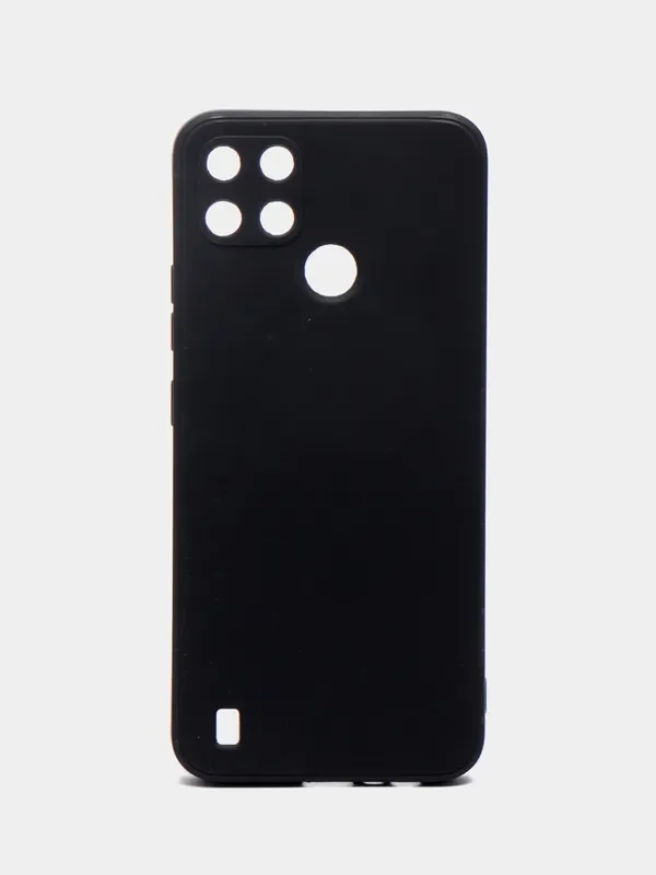 Черный чехол Realme C21Y / C25Y силиконовый с защитой камеры( Реалми С21У С25У )