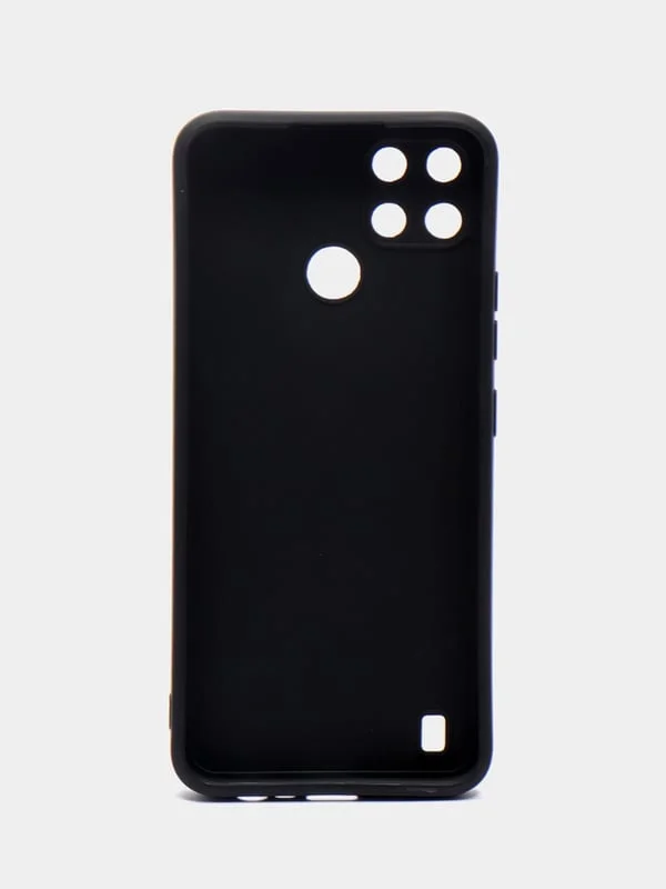 Черный чехол Realme C21Y / C25Y силиконовый с защитой камеры( Реалми С21У С25У )