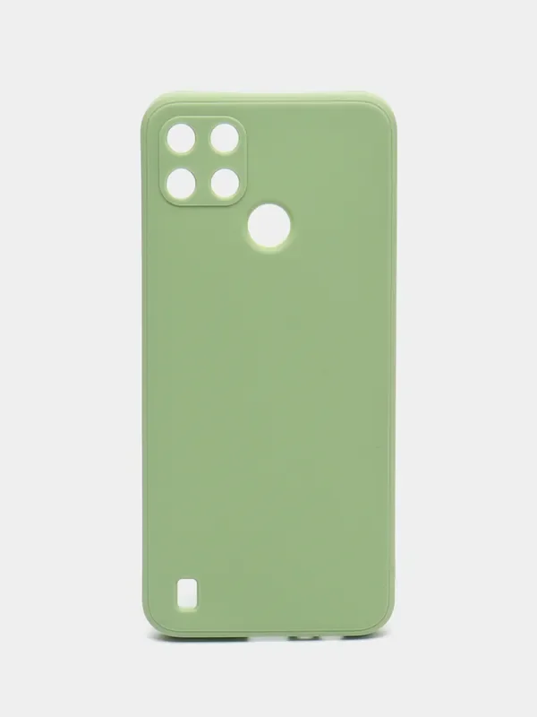 Зеленый чехол Realme C21Y / C25Y силиконовый с защитой камеры( Реалми С21У С25У )