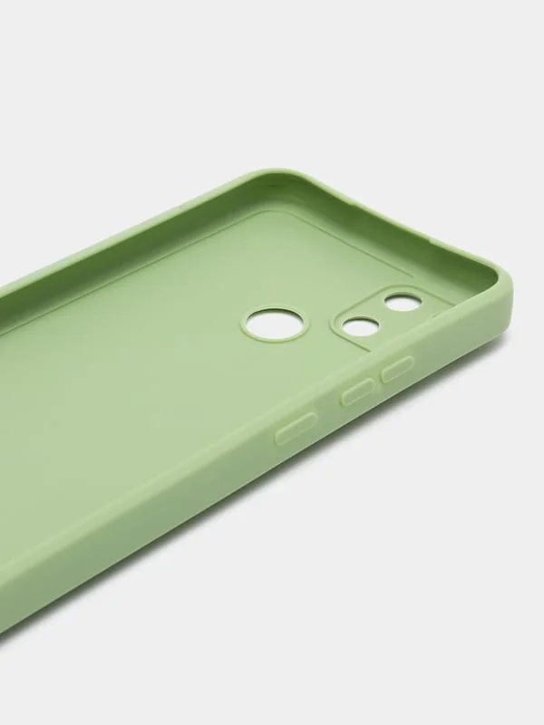 Зеленый чехол Realme C21Y / C25Y силиконовый с защитой камеры( Реалми С21У С25У )