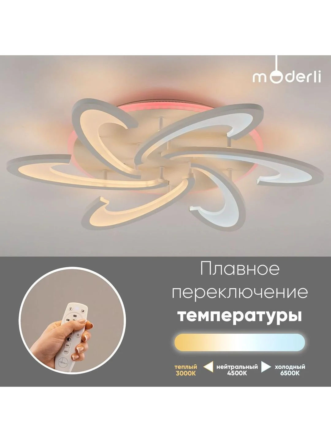 Белый светильник потолочный светодиодный Moderli Milly