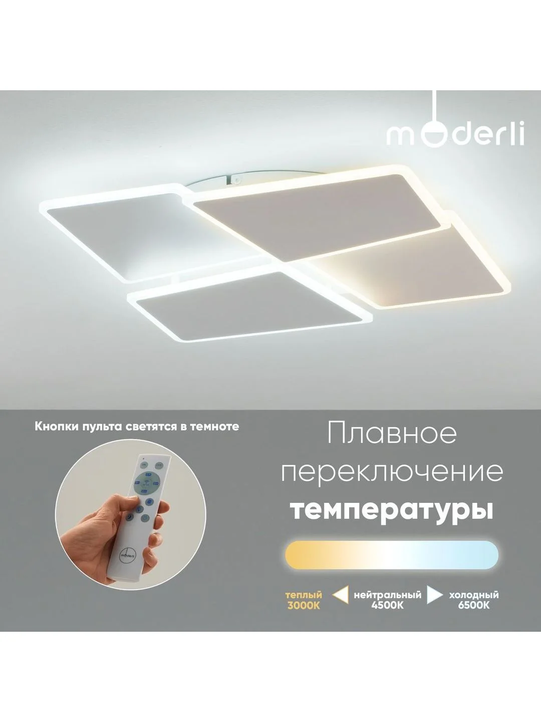 Белый светильник потолочный светодиодный Moderli Skyбелый, V10665-CL