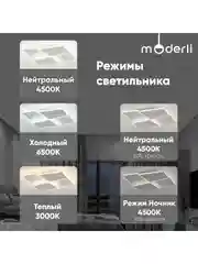 Белый светильник потолочный светодиодный Moderli Skyбелый, V10665-CL