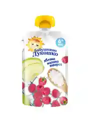 Пюре фруктовое Бабушкино Лукошкоиз яблок и малины с творогом м/у 90г*12 штук