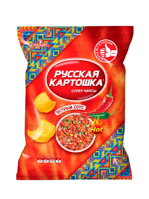 Чипсы Русская картошка 105г со вкусом Острый соус