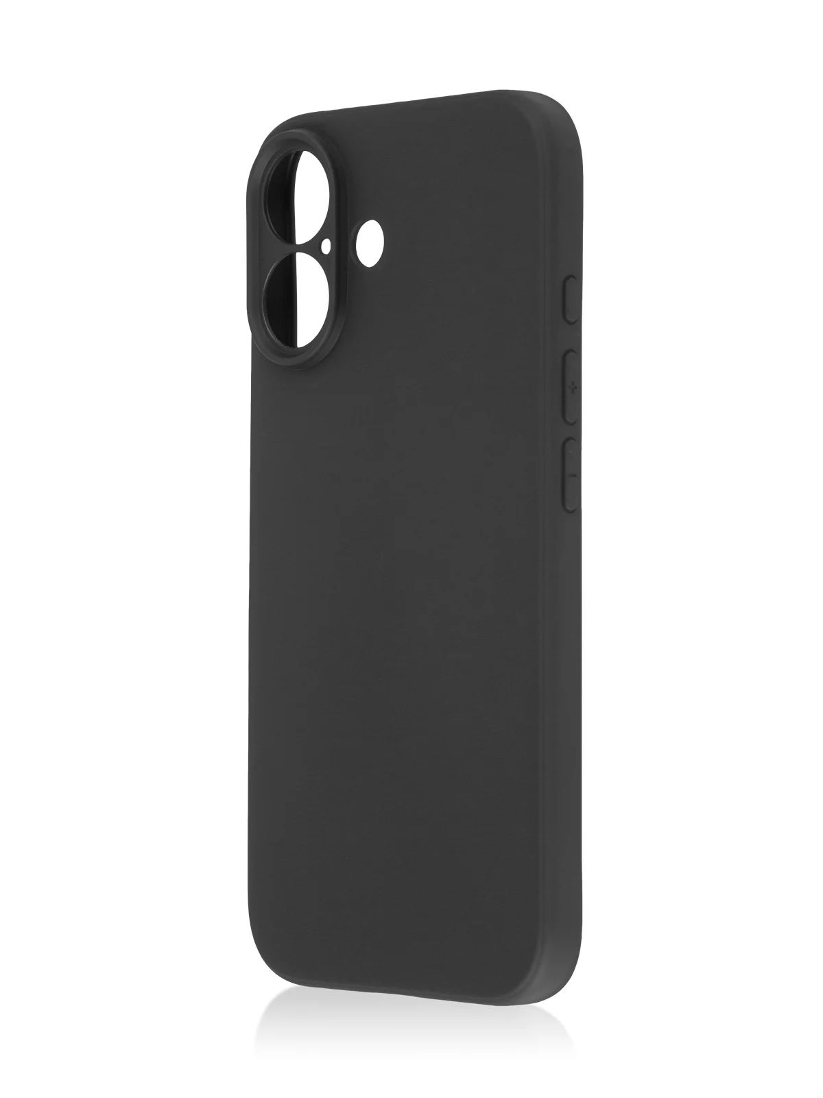 Черный чехол для Apple iPhone 16 силиконовый Rosco матовый тонкий с бортиком защитой вокруг камер