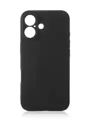 Черный чехол для Apple iPhone 16 силиконовый Rosco матовый тонкий с бортиком защитой вокруг камер