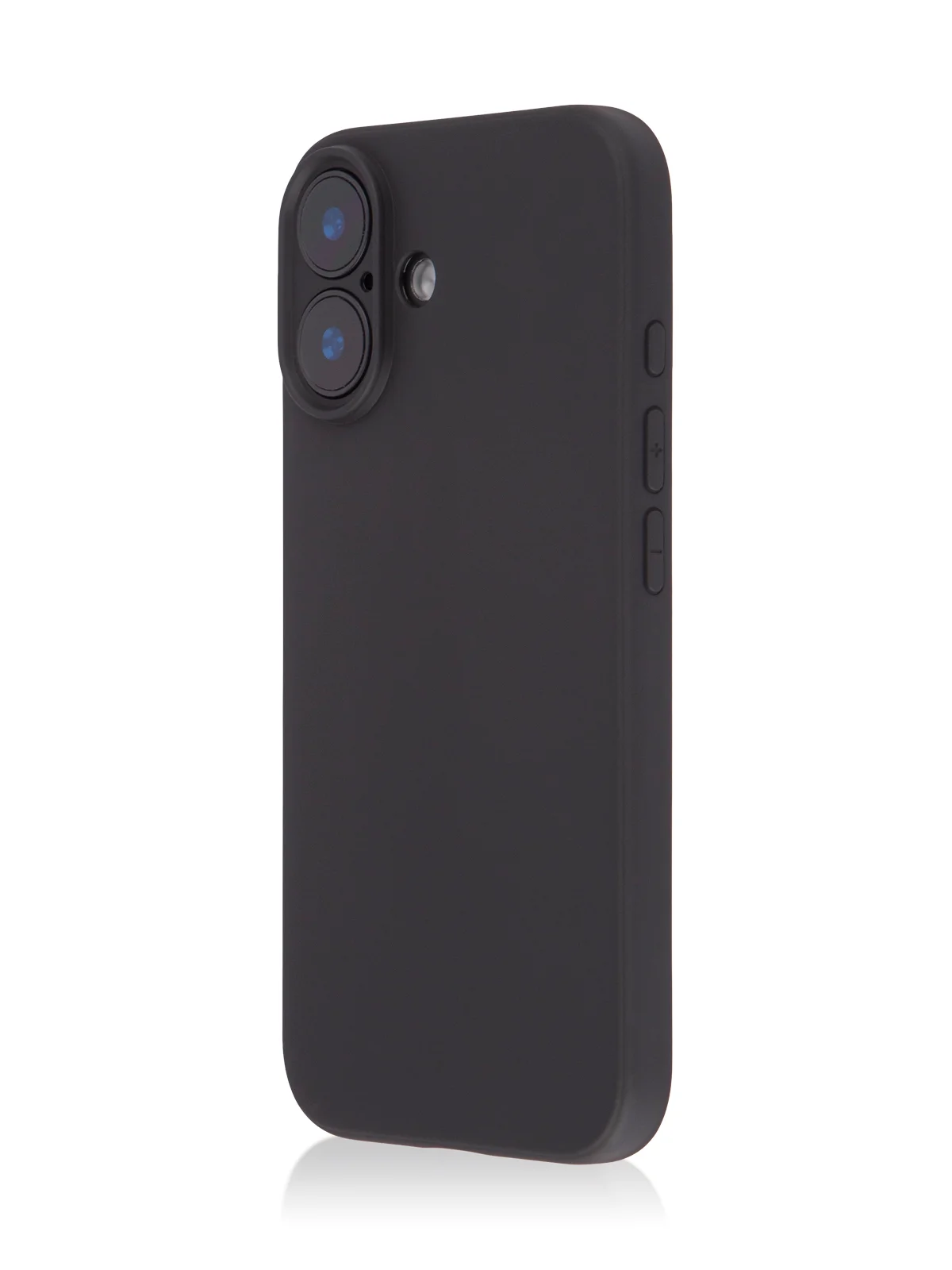 Черный чехол для Apple iPhone 16 силиконовый Rosco матовый тонкий с бортиком защитой вокруг камер
