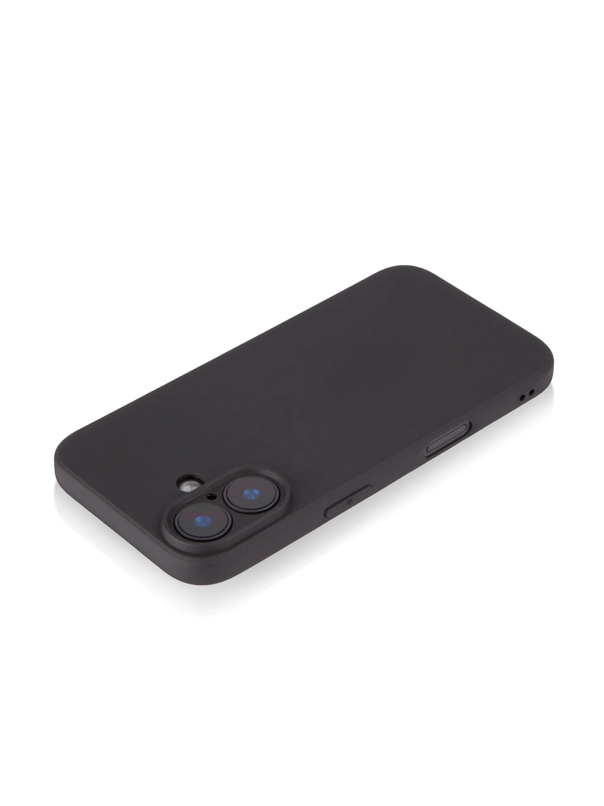 Черный чехол для Apple iPhone 16 силиконовый Rosco матовый тонкий с бортиком защитой вокруг камер