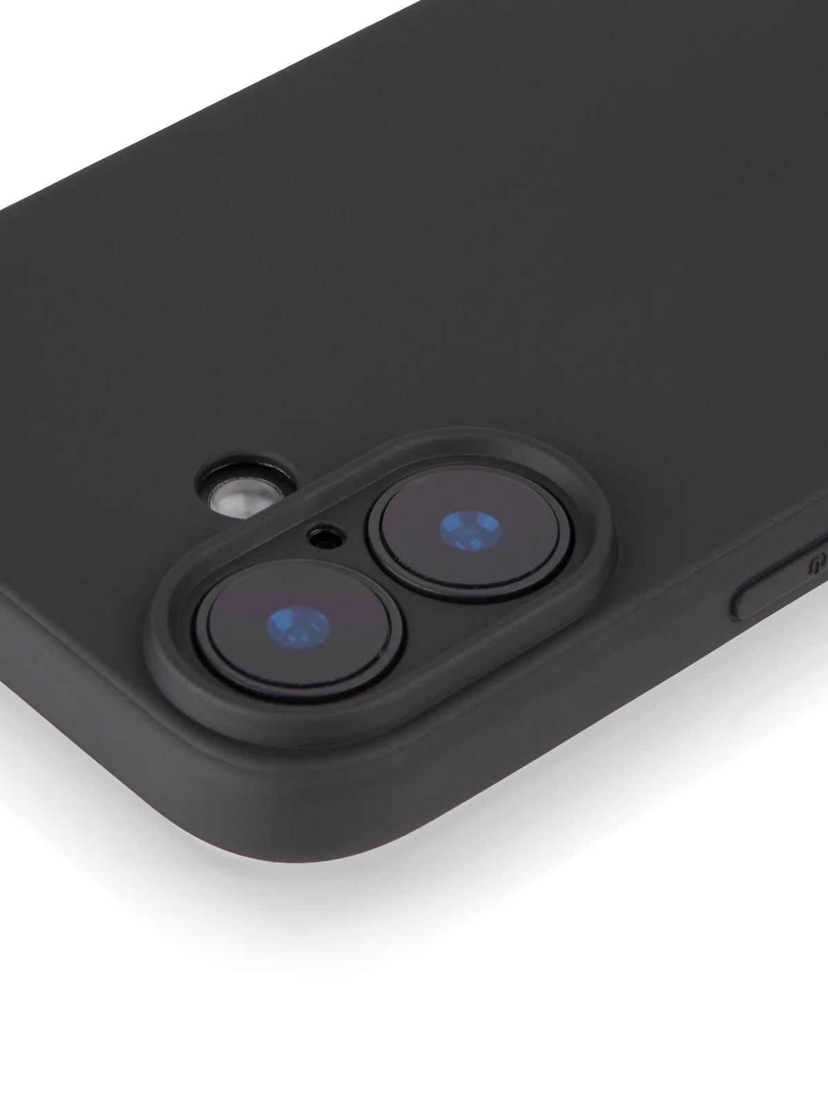 Черный чехол для Apple iPhone 16 силиконовый Rosco матовый тонкий с бортиком защитой вокруг камер