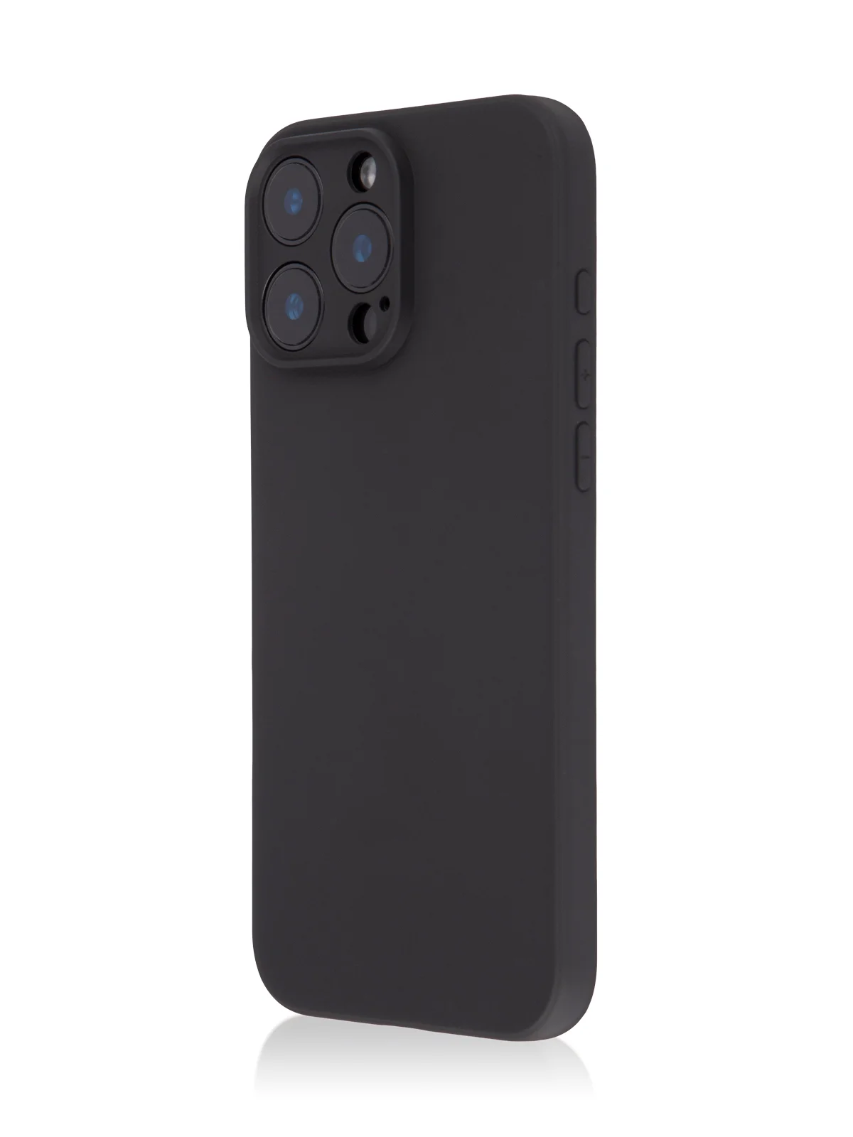 Черный чехол для iPhone 16 Pro Max силиконовый ROSCO матовый тонкий с бортиком защитой камер