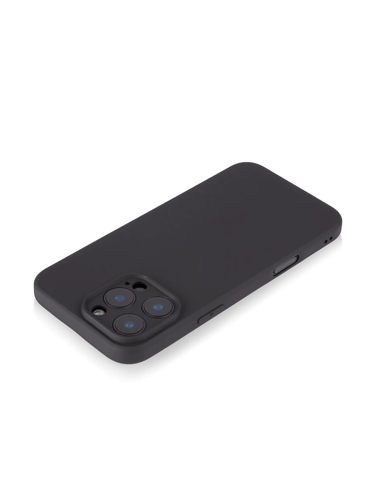 Черный чехол для iPhone 16 Pro Max силиконовый ROSCO матовый тонкий с бортиком защитой камер