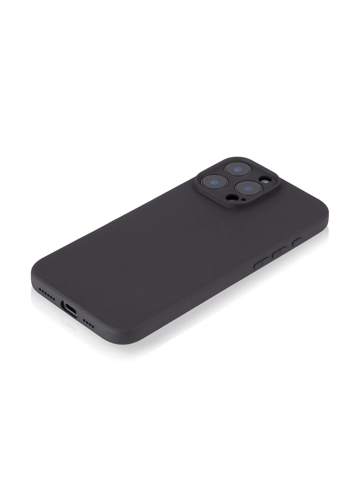 Черный чехол для iPhone 16 Pro Max силиконовый ROSCO матовый тонкий с бортиком защитой камер