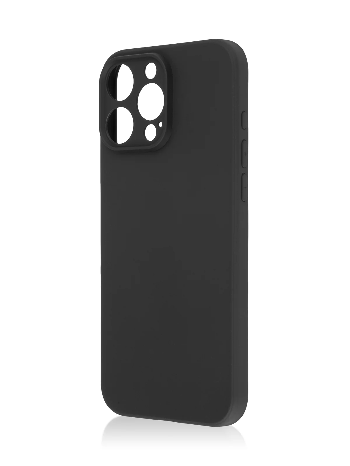 Черный чехол для iPhone 16 Pro Max силиконовый ROSCO матовый тонкий с бортиком защитой камер