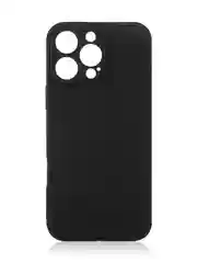 Черный чехол для iPhone 16 Pro Max силиконовый ROSCO матовый тонкий с бортиком защитой камер