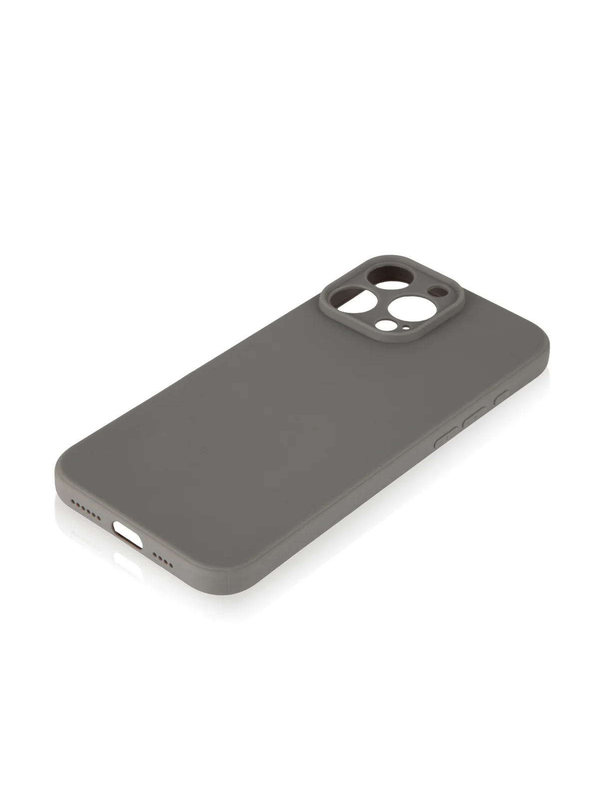 Серый чехол для iPhone 16 Pro Max силиконовый ROSCO матовый тонкий с бортиком защитой камер
