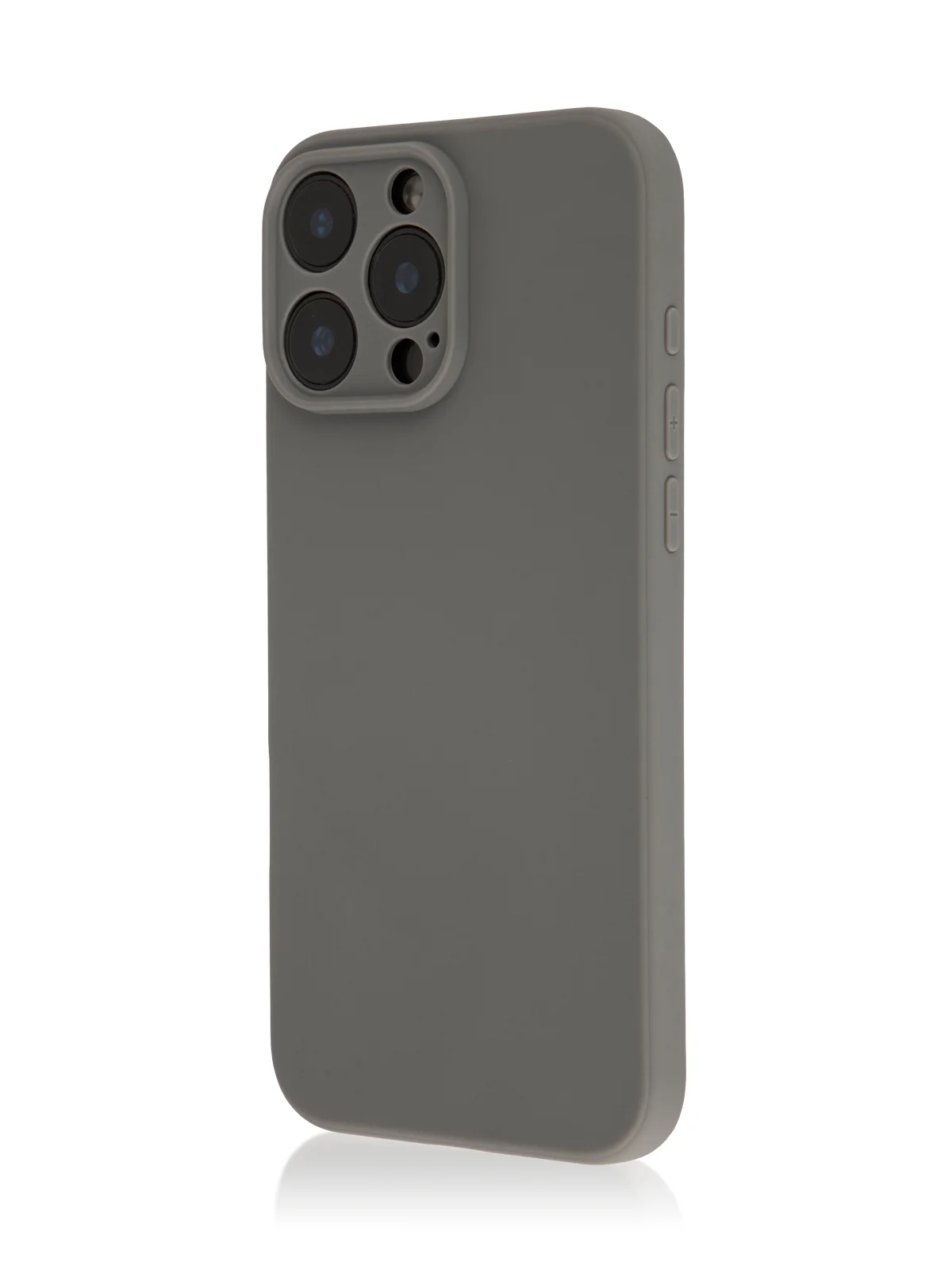 Серый чехол для iPhone 16 Pro Max силиконовый ROSCO матовый тонкий с бортиком защитой камер