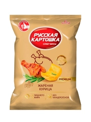 Чипсы Русская картошка Премиум 190г со вкусом Жареная курица BBQ