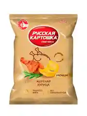 Чипсы Русская картошка Премиум 190г со вкусом Жареная курица BBQ